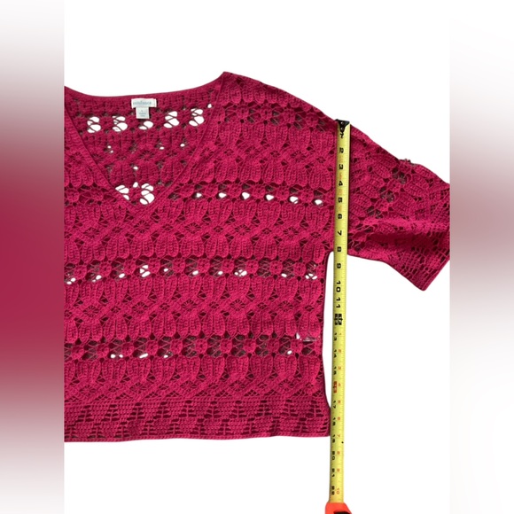 SOLD 😎 Women’s Sundance Samara Crochet Tee size L boho festival vibes hippie - Picture 11 of 12